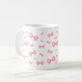 Pink Coquette Bow Muster Kaffeetasse (Vorderseite Links)