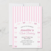 Pink Coquette Bow Ninth Birthday Party  Einladung (Vorderseite)