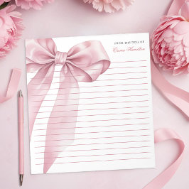 Pink Coquette Bow Notepad - Elegantes, pastellfarb Notizblock