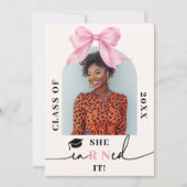 Pink Coquette Bow Nurse 4-Photo Graduation Einladung (Vorderseite)