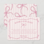 Pink Coquette Bow Pastel Duschbücher für Kinder Begleitkarte (Vorne/Hinten)