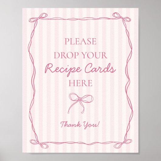 Pink Coquette Bow Pastel Rosa Bridal Rosa Poster (Vorne)