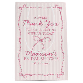 Pink Coquette Bow Pastell Brautparty Gefallen Mittlere Geschenktüte