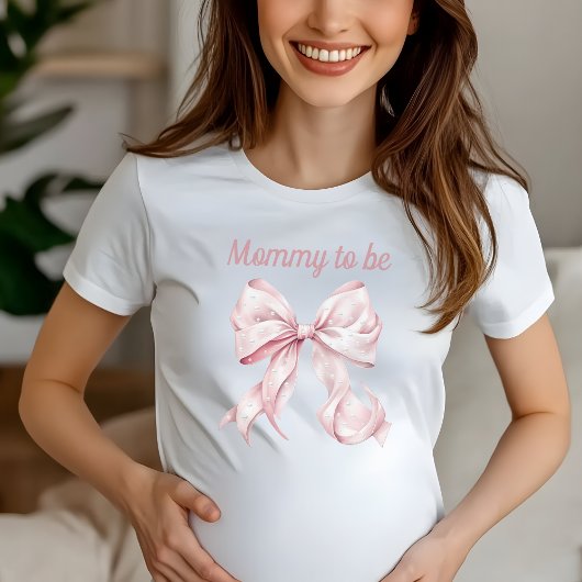 Pink Coquette Bow & Pearls Mommy zu sein T-Shirt