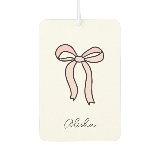 Pink Coquette Bow Personalisiert Car Air Freshener Autolufterfrischer (Vorderseite)