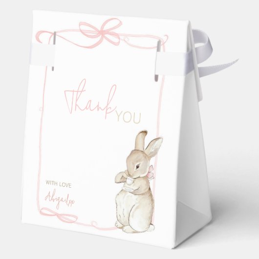 Pink Coquette Bow Peter das Kaninchen 1. Geburtsta Geschenkschachtel (Rückseite)