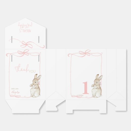 Pink Coquette Bow Peter das Kaninchen 1. Geburtsta Geschenkschachtel (Ungefaltet)