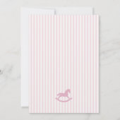 Pink Coquette Bow Rocking Horse Baby Advice Card Einladung (Rückseite)