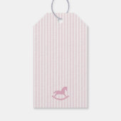 Pink Coquette Bow Rocking Horse Baby Shower Favors Geschenkanhänger (Rückseite)