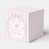 Pink Coquette Bow Rocking Horse Baby Shower Geschenkschachtel (Rückseite)