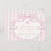 Pink Coquette Bow Rocking Horse Registry Begleitkarte (Vorne/Hinten)
