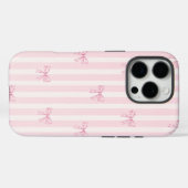 Pink Coquette Bow Stripes iPhone 16 Pro Case. Case-Mate iPhone Hülle (Rückseite (Horizontal))