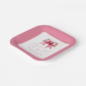 Pink Coquette Bow Tiny Toes Weihnachtsdusche Pappteller (Gewinkelt)
