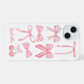 Pink Coquette Bow Trendy Feminine Girl Ästhetik iPhone Hülle (Rückseite (Horizontal))