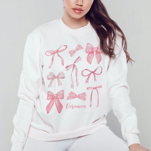 Pink Coquette Bow Trendy Feminine Girl Ästhetik Sweatshirt