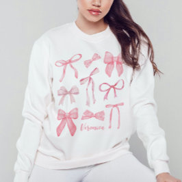 Pink Coquette Bow Trendy Feminine Girl Ästhetik Sweatshirt