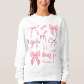 Pink Coquette Bow Trendy Feminine Girl Ästhetik Sweatshirt (Vorderseite)