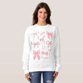 Pink Coquette Bow Trendy Feminine Girl Ästhetik Sweatshirt (Vorne ganz)