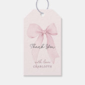 Pink Coquette Bow Vielen Dank Geschenkanhänger (Vorderseite)