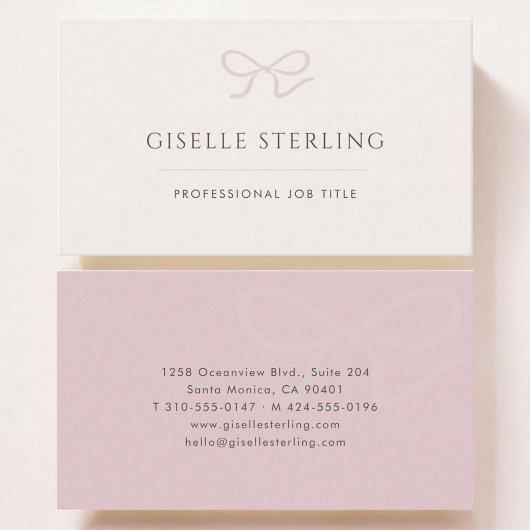 Pink Coquette Bow Visitenkarte