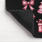 Pink Coquette Bow Weihnachtsbaum Gingerbread Reind Mousepad (Ecke)