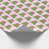 Pink Coquette Bow Weihnachtsbaum Wrapping Papier Geschenkpapier (Ecke)