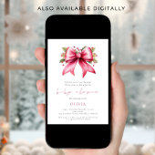 Pink Coquette Bow Weihnachtsdusche Einladung