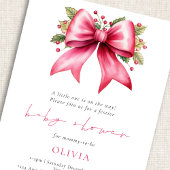 Pink Coquette Bow Weihnachtsdusche Einladung