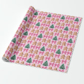 Pink Coquette Bows and Gingerbrew Geschenkpapier (Ungerollt)