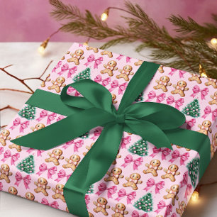 Pink Coquette Bows and Gingerbrew Geschenkpapier
