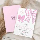 Pink Coquette Bows Feminine Grand Opening Business Einladung