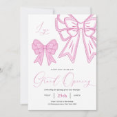 Pink Coquette Bows Feminine Grand Opening Business Einladung (Vorderseite)