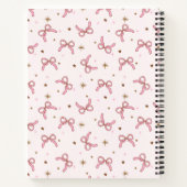 Pink Coquette Bows Personalisiert Name Sketchbook Notizblock (Rückseite)