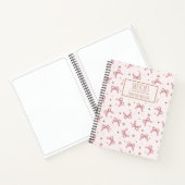 Pink Coquette Bows Personalisiert Name Sketchbook Notizblock (Innenseite)