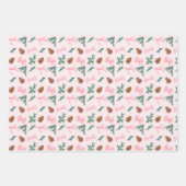 Pink Coquette Bows und Evergreen Pine Boughs Geschenkpapier Set (Vorderseite 3)