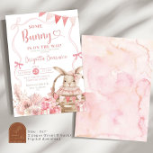 Pink Coquette Bunny Baby Dusche Einladung