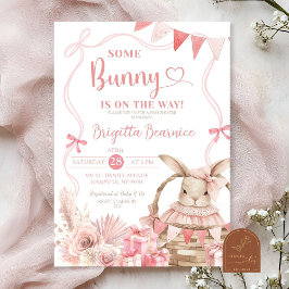 Pink Coquette Bunny Baby Dusche Einladung