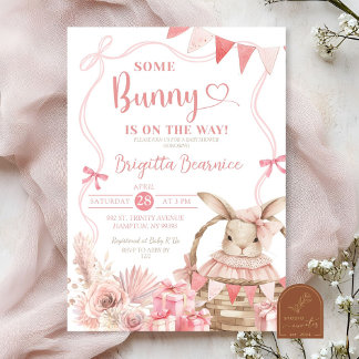 Pink Coquette Bunny Baby Dusche Einladung