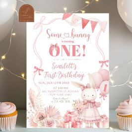 Pink Coquette Bunny Geburtstag Einladung