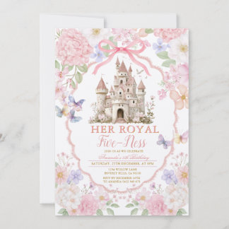 Pink Coquette Butterflies Royal fiveness Birthday Einladung
