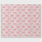 Pink Coquette Candy Cane Geschenkpapier (Flach)
