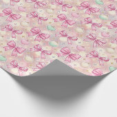 Pink Coquette Candy Cane Geschenkpapier (Ecke)