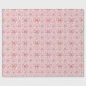 Pink Coquette Candy Cane Geschenkpapier (Flach)