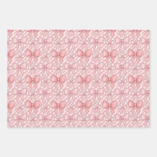 Pink Coquette Candy Cane Geschenkpapier Set (Vorderseite 3)