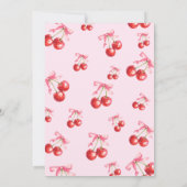 Pink Coquette Cherry auf Top Baby Dusche Einladung (Rückseite)