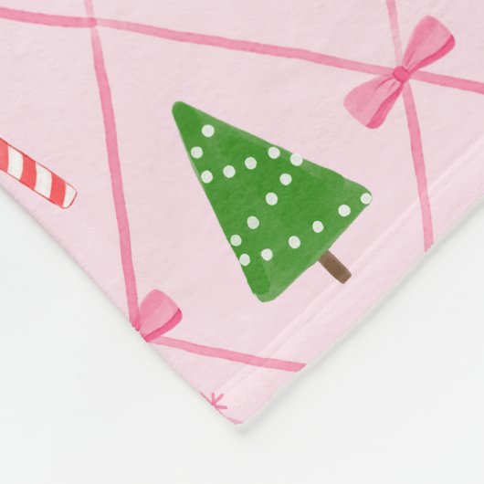 Pink Coquette Christmas Fleecedecke (Ecke)