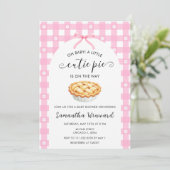Pink Coquette Cutie Pie Baby Shower Einladung (Stehend Vorderseite)