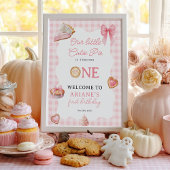 Pink Coquette Cutie Pie First Birthday Welcome Poster