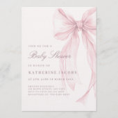 Pink Coquette Elegant Baby Shower Einladung (Vorderseite)