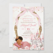 Pink Coquette Fairytale African Girl Baby Dusche Einladung (Vorderseite)